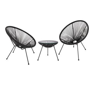ΣΕΤ ΕΞΩΤΕΡΙΚΟΥ ΧΩΡΟΥ 3ΤΜΧ ACAPULCO HM21101 P.E.RATTAN-ΜΕΤΑΛΛΟ ΣΕ ΜΑΥΡΟ |  Σαλόνια κήπου στο espiti