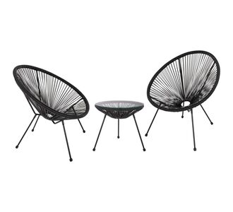 ΣΕΤ ΕΞΩΤΕΡΙΚΟΥ ΧΩΡΟΥ 3ΤΜΧ ACAPULCO HM21101 P.E.RATTAN-ΜΕΤΑΛΛΟ ΣΕ ΜΑΥΡΟ |  Σαλόνια κήπου στο espiti