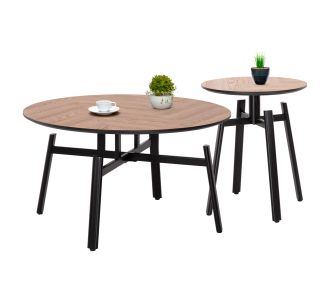 ΣΕΤ 2ΤΜΧ ΤΡΑΠΕΖΙΑ ΣΑΛΟΝΙΟΥ NORTON HM21088 MDF-ΜΕΤΑΛΛΟ Φ80εκ & Φ45εκ |  Τραπέζια στο espiti