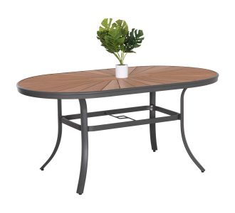 ΤΡΑΠΕΖΙ ΟΒΑΛ ΕΞ.ΧΩΡΟΥ TELAMO HM6288.01 ΑΛΟΥΜΙΝΙΟ ΑΝΘΡΑΚΙ-POLYWOOD ΦΥΣΙΚΟ 160x90x73,5Υεκ |  Τραπέζια κήπου στο espiti