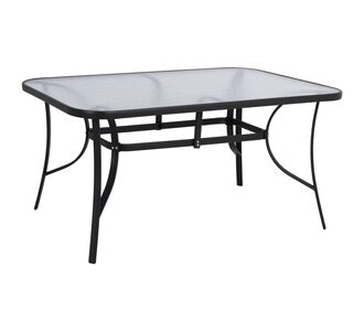 ΤΡΑΠΕΖΙ BRUNO 150X90Χ72Υεκ. ΜΕΤΑΛΛΙΚΟ ΜΑΥΡΟ ΜΕ ΓΥΑΛΙΝΗ ΕΠΙΦΑΝΕΙΑ HM5145.03 |  Τραπέζια κήπου στο espiti