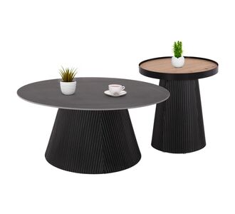 ΣΕΤ 2ΤΜΧ ΤΡΑΠΕΖΙΑ ΣΑΛΟΝΙΟΥ DUNCAN HM21081 MDF ΚΑΙ ΚΕΡΑΜΙΚΟ TOP Φ80εκ & Φ45εκ |  Τραπέζια στο espiti