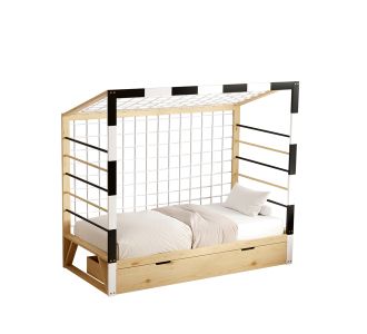 ΚΡΕΒΑΤΙ ΠΑΙΔΙΚΟ τ.MONTESSORI ΜΕ ΣΥΡΤΑΡΙ GOALIE HM700 ΞΥΛΟ ΠΕΥΚΟΥ ΦΥΣΙΚΟ-ΛΕΥΚΟ-ΜΑΥΡΟ- 190x90εκ |  Παιδικά έπιπλα στο espiti