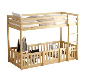 ΠΑΙΔΙΚΗ ΚΟΥΚΕΤΑ τ.MONTESSORI ΜΕ ΠΑΡΚΑΚΙ PLAYKID HM703.01 ΞΥΛΟ ΠΕΥΚΟΥ ΦΥΣΙΚΟ ΓΙΑ 190x90εκ |  Παιδικά έπιπλα στο espiti