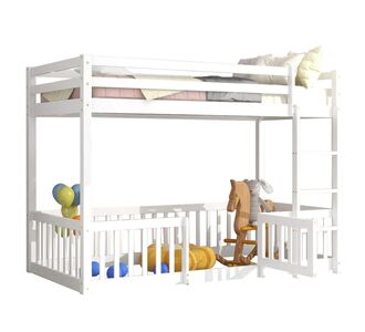 ΠΑΙΔΙΚΗ ΚΟΥΚΕΤΑ τ.MONTESSORI ΜΕ ΠΑΡΚΑΚΙ PLAYKID HM703.03 ΞΥΛΟ ΠΕΥΚΟΥ ΛΕΥΚΟ ΓΙΑ 190x90εκ |  Παιδικά έπιπλα στο espiti