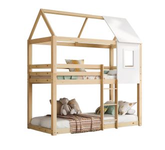 ΠΑΙΔΙΚΗ ΚΟΥΚΕΤΑ ΣΠΙΤΑΚΙ τ.MONTESSORI HOOD HM705.01 ΞΥΛΟ ΠΕΥΚΟΥ ΣΕ ΦΥΣΙΚΟ-ΣΤΡΩΜΑΤΑ 190x90εκ |  Παιδικά έπιπλα στο espiti