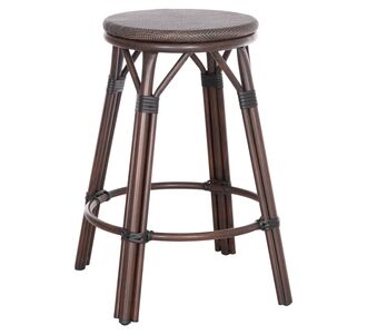 ΣΚΑΜΠΟ ΑΛΟΥΜΙΝΙΟΥ ΜΕΣ.ΥΨΟΥΣ CHINO HM6286.01 BAMBOO LOOK & TEXTILENE ΚΑΦΕ 43x43x65Υεκ |  Σκαμπώ κήπου στο espiti