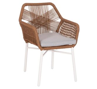ΠΟΛΥΘΡΟΝΑ TOPIN HM6048.11 ΑΛΟΥΜΙΝΙΟ ΛΕΥΚΟ-P.E. RATTAN ΜΠΕΖ 59x63x81Υεκ |  Πολυθρόνες κήπου στο espiti