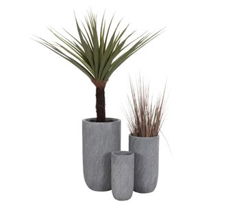 ΣΕΤ 3ΤΜΧ ΓΛΑΣΤΡΕΣ ΚΥΛΙΝΔΡΟΙ ΣΕΙΡΑ GARDENER HM4720 FIBERCLAY-ΧΡΩΜΑ CEMENT Φ44x78.5Υεκ |  Φυτά συνθετικά - Λουλούδια στο espiti