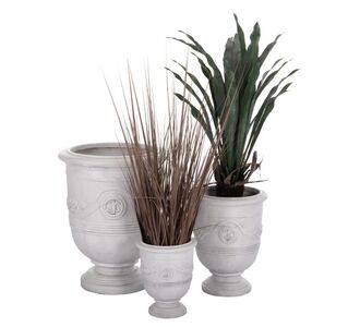 ΣΕΤ 3ΤΜΧ ΓΛΑΣΤΡΕΣ ΜΕ ΑΝΑΓΛΥΦΟ GARDENER HM4729 FIBERCLAY-ΣΕ ΥΠΟΛΕΥΚΟ Φ57.5x72.5Υεκ |  Φυτά συνθετικά - Λουλούδια στο espiti