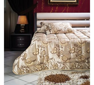 Beauty Home Σετ κουβερλί υπέρδιπλο Art 1447  220x240  Εμπριμέ,Χρυσαφί       |  Κουβερλί Υπέρδιπλα στο espiti