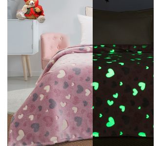 Beauty Home Κουβέρτα μονή φωσφορίζουσα Flash Art 6137 160x220 Ροζ       |  Κουβέρτες Παιδικές στο espiti