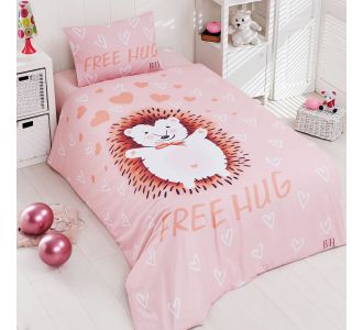 Beauty Home Σετ παπλωματοθήκη μονή Hug Art 6165 165x240 Σομόν       |  Παπλωματοθήκες Παιδικές στο espiti