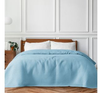 Beauty Home Πικέ μονή waffle Art 1990 L. Blue 170x240 Γαλάζιο       |  Κουβέρτες Βαμβακερές Μονές στο espiti