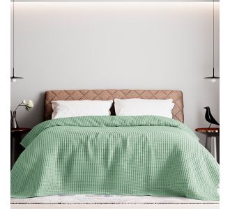 Beauty Home Πικέ υπέρδιπλη waffle Art 1990 Mint 230x240 Μέντα       |  Κουβέρτες Βαμβακερές Υπέρδιπλες στο espiti