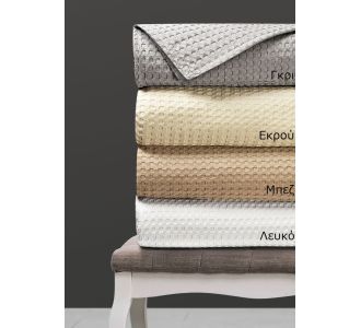 Beauty Home Πικέ κουβέρτα King size Waffle Snap Art Ε1106 240x260 Εκρού       |  Υπνοδωμάτιο στο espiti