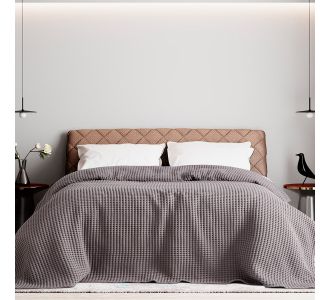 Beauty Home Πικέ μονή waffle Art 1990 Stone 170x240 Ανθρακίτης       |  Κουβέρτες Βαμβακερές Μονές στο espiti