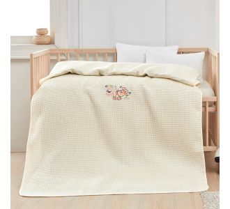 Beauty Home Κουβέρτα πικέ με κέντημα Art 5306 80x110 Μπεζ       |  Βρεφικές Κουβέρτες στο espiti