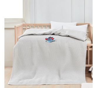 Beauty Home Κουβέρτα πικέ με κέντημα Art 5308 100X150 Γκρι       |  Βρεφικές Κουβέρτες στο espiti