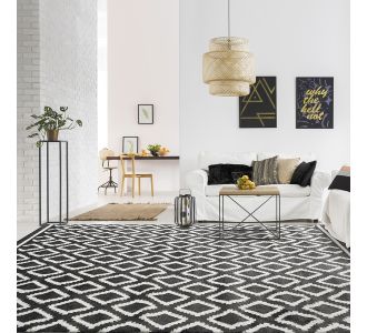 Beauty Home Πατάκι Vibe Art 9577 67x150 Stone White Ανθρακί Λευκό       |  Χαλιά Διάδρομοι στο espiti