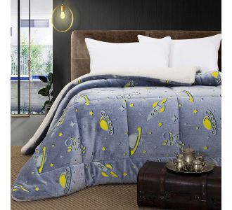 Beauty Home Κουβερτοπάπλωμα μονό φωσφοριζέ Glow Art 6268 160x220 Σιέλ       |  Παπλώματα Παιδικά στο espiti