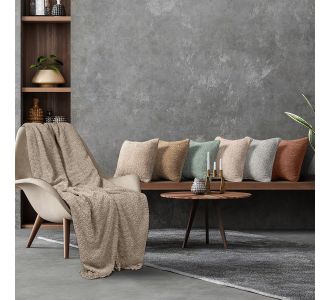 Beauty Home Ριχτάρια Lamb σετ 3τμχ Art 8573 (180x160+180x250 + 180x300) Άμμου       |  Ριχτάρια στο espiti