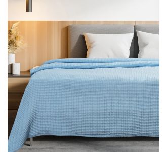 Beauty Home Κουβέρτα υπέρδιπλη Tender ζακάρ Art 12300 σε 9 αποχρώσεις 230x260  Σιέλ     |  Υπνοδωμάτιο στο espiti