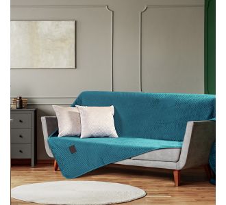 Beauty Home Ριχτάρι Velvety σετ 2τμχ Art 8413 (180x250+180x300) Πετρόλ       |  Ριχτάρια στο espiti