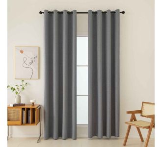Beauty Home Κουρτίνα Full Blackout σκίασης με 8 κρίκους Total Art 8446 140x270 Ανθρακίτης       |  Ετοιμες κουρτίνες με σχέδιο στο espiti