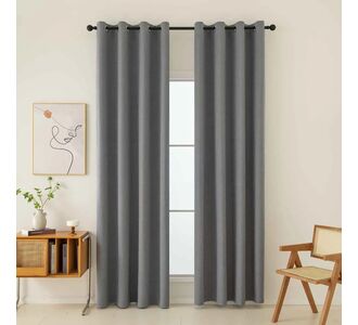 Beauty Home Κουρτίνα Full Blackout σκίασης με 8 κρίκους Total Art 8446 140x270 Ανθρακίτης       |  Ετοιμες κουρτίνες με σχέδιο στο espiti