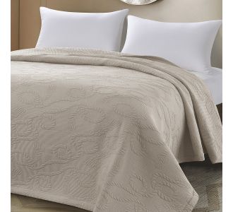 Beauty Home Κουβέρτα ζακάρ King Size Frame Art 11176 260x270 Άμμου       |  Υπνοδωμάτιο στο espiti