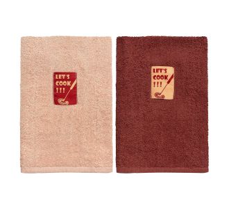 Beauty Home Ποτηρόπανα σετ 2τμχ Art 8289 40x60 Μπεζ,Μόκα       |  Πετσέτες Κουζίνας στο espiti