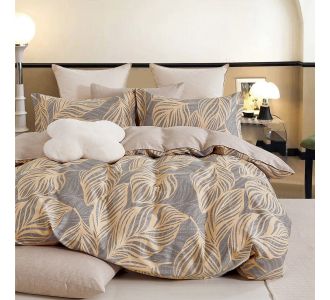 Beauty Home Σετ σεντόνια υπέρδιπλα με λάστιχο Art 12607 Andre 165x200+30 Γκρι,Κίτρινο       |  Σεντόνια Υπέρδιπλα / King Size στο espiti