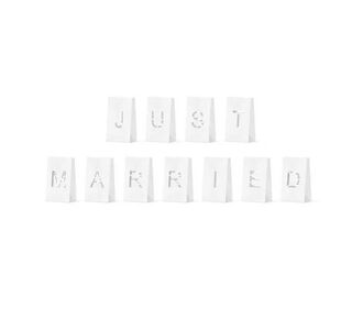 Beauty Home XΑΡΤΙΝΑ ΦΑΝΑΡΙΑ Just Married, 11.5x19x7cm 11 τεμ       |  Διακοσμητκά στο espiti