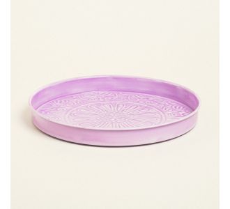 Beauty Home ΔΙΣΚΟΣ ΜΕΤΑΛΛΙΚΟΣ ΑΝΑΓΛΥΦΟΣ ΛΙΛΑ 32 CM       |  Διακοσμητκά στο espiti