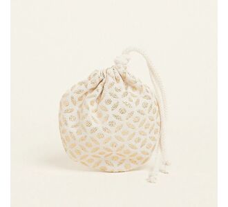 Beauty Home ΠΟΥΓΚΙ ΟΒΑΛ ΜΕ ΚΟΡΔΟΝΙ 13 x 14 cm ΖΑΚΑΡ ΕΚΡΟΥ- ΧΡΥΣΟ       |  Χριστουγεννιάτικα Διακοσμητικά στο espiti