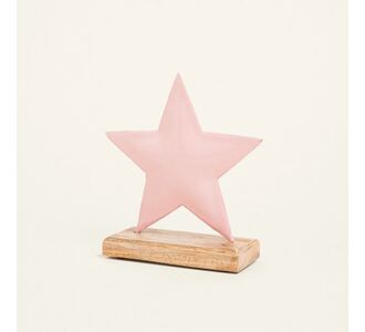 Beauty Home ΜΕΤΑΛΛΙΚΟ ΑΣΤΕΡΙ ΜΕ ΒΑΣΗ 15 x 16 CM ΡΟΖ       |  Χριστουγεννιάτικα Διακοσμητικά στο espiti