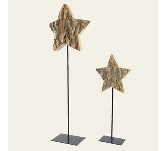 Beauty Home ΑΣΤΕΡΙΑ ΞΥΛΙΝΑ ΜΕ ΒΑΣΗ ΣΕΤ 2 ΤΜΧ 35 CM – 55 CM       |  Χριστουγεννιάτικα Διακοσμητικά στο espiti