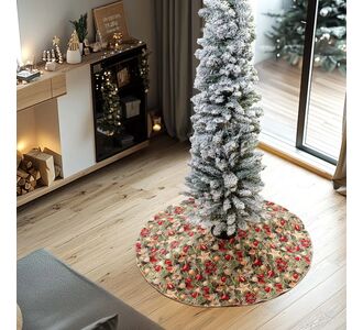 Beauty Home ΠΟΔΙΑ ΔΕΝΤΡΟΥ 90 CM ΣΤΟΦΑ HAPPY HOLIDAY       |  Χριστουγεννιάτικα Διακοσμητικά στο espiti