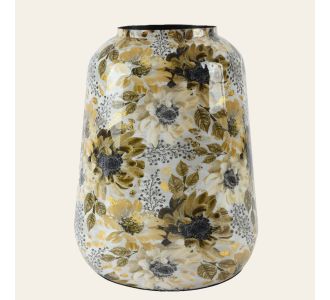 Beauty Home ΜΕΤΑΛΛΙΚΟ ΒΑΖΟ ΜΕ ΛΟΥΛΟΥΔΙΑ 21 x 21 x 24 CM       |  Βάζα στο espiti