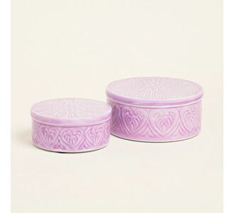 Beauty Home ΜΕΤΑΛΛΙΚΟ ΚΟΥΤΙ ΣΕΤ 2 ΤΕΜ ΛΙΛΑ 20 x 10 cm 16 x 8 cm       |  Διακοσμητκά στο espiti