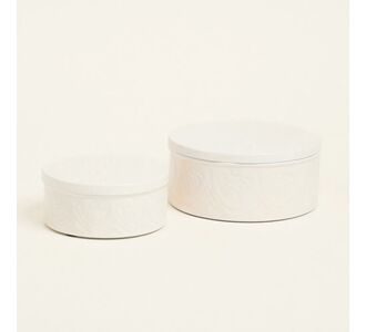 Beauty Home ΜΕΤΑΛΛΙΚΟ ΚΟΥΤΙ ΣΕΤ 2 ΤΕΜ ΕΚΡΟΥ 20 x 10 cm 16 x 8 cm       |  Διακοσμητκά στο espiti