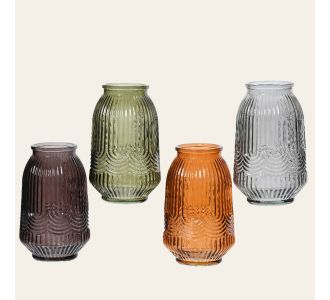 Beauty Home ΒΑΖΟ ΓΥΑΛΙΝΟ 12 x 20 CM  Λαδί     |  Βάζα στο espiti