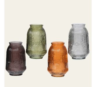 Beauty Home ΒΑΖΟ ΓΥΑΛΙΝΟ 12 x 20 CM  Λαδί     |  Βάζα στο espiti