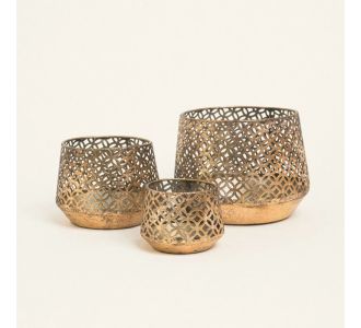Beauty Home ΜΕΤΑΛΛΙΚΑ ΚΗΡΟΠΗΓΙΑ ΣΕΤ 3 ΤΜΧ  7,5 – 14,5 CM       |  Διακοσμητκά στο espiti