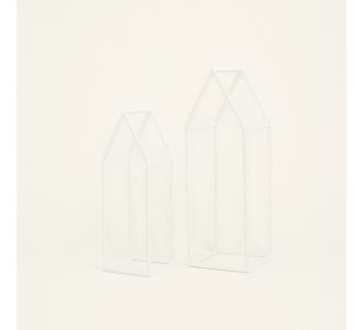Beauty Home ΜΕΤΑΛΛΙΚΟ ΣΠΙΤΙ ΣΕΤ 2 ΤΜΧ ΛΕΥΚΟ 36 – 45 CM       |  Διακοσμητκά στο espiti