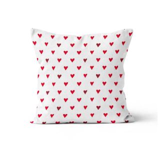 Beauty Home ΜΑΞΙΛΑΡΟΘΗΚΗ ΛΕΥΚΟ ΜΕ ΚΑΡΔΙΕΣ   45 x 45 cm   ΘΗΚΗ |  Μαξιλάρια διακοσμητικά στο espiti