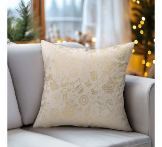 Beauty Home ΜΑΞΙΛΑΡΟΘΗΚΗ ΖΑΚΑΡ ΚΑΡΥΟΘΡΑΥΣΤΗΣ ΜΕ ΧΡΥΣΟ ΛΟΥΡΕΞ   40 x 40 cm    |  Μαξιλάρια διακοσμητικά στο espiti
