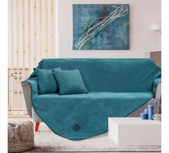 Beauty Home Σετ ριχτάρι 3τμχ Petrol Art 8406 (180x170+180x250+180x300) Πετρόλ       |  Ριχτάρια στο espiti