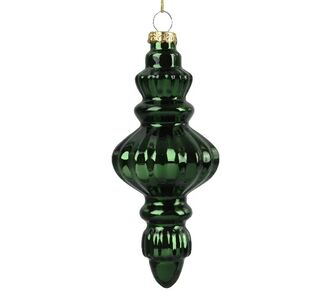 Beauty Home ΓΥΑΛΙΝΟ ΣΤΟΛΙΔΙ 6 x 13 CM ΠΡΑΣΙΝΟ       |  Χριστουγεννιάτικα Στολίδια στο espiti